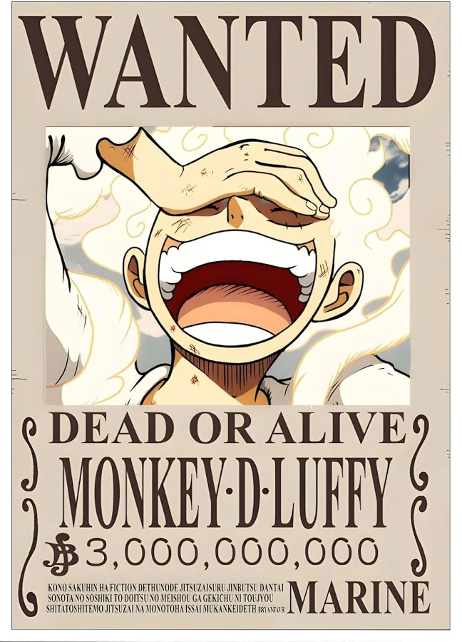 Luffy wanted poster a5 size